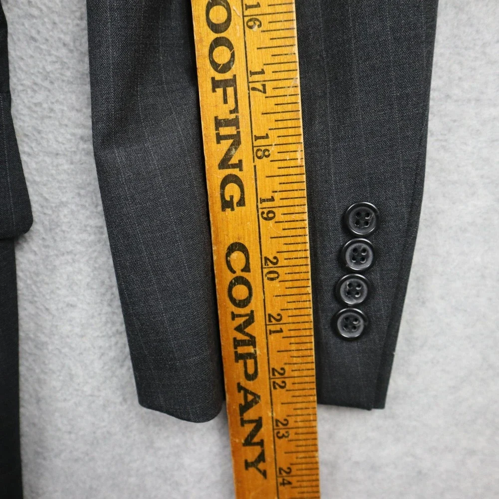 Brooks Brothers Blazer Mens 40S Brooksease Charcoal Grey Wool Pinstripe Made USA